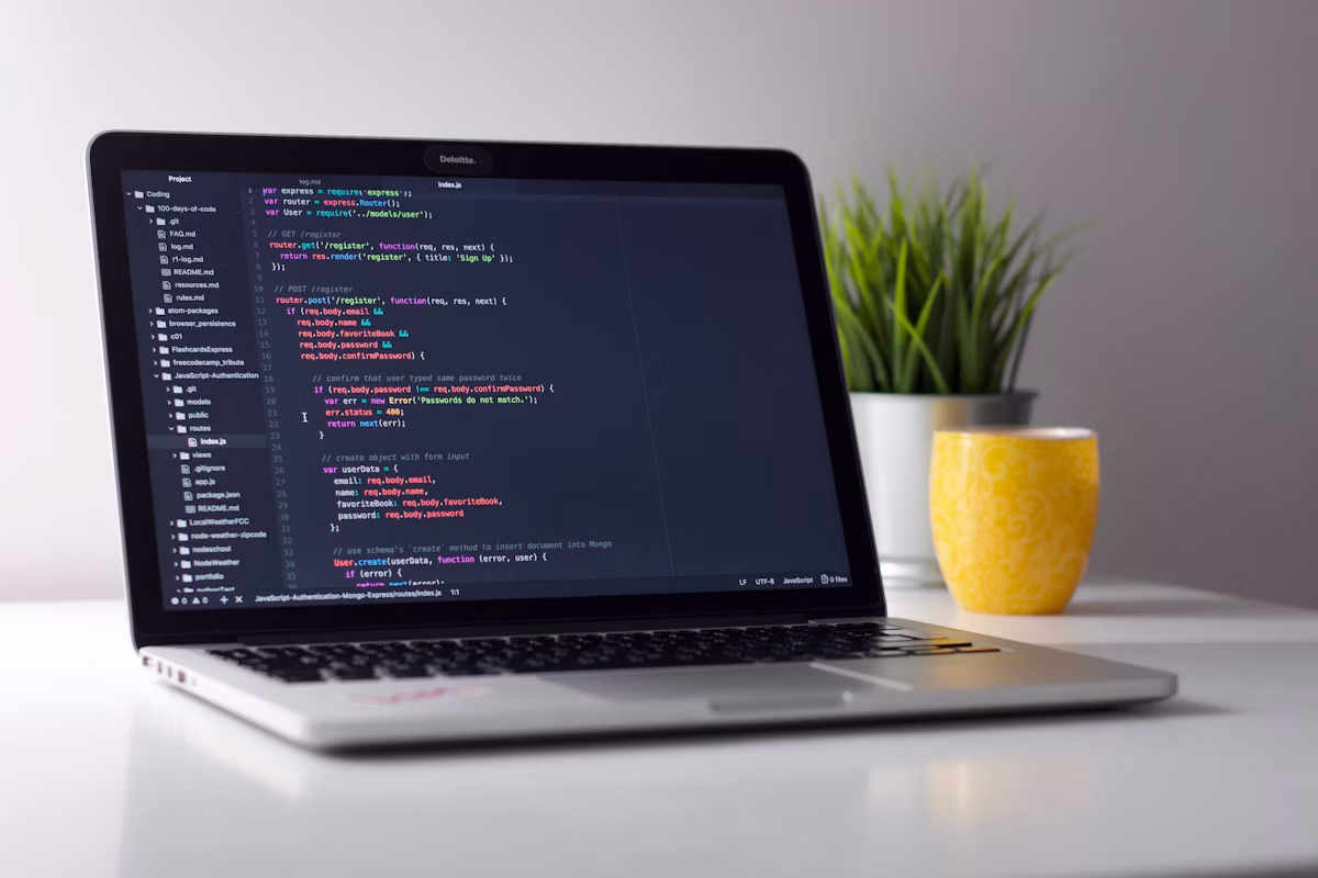 Code on screen